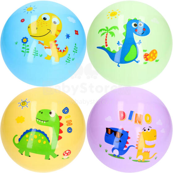 PIŁKA GUMOWA DINOZAURY MIX KOLORÓW