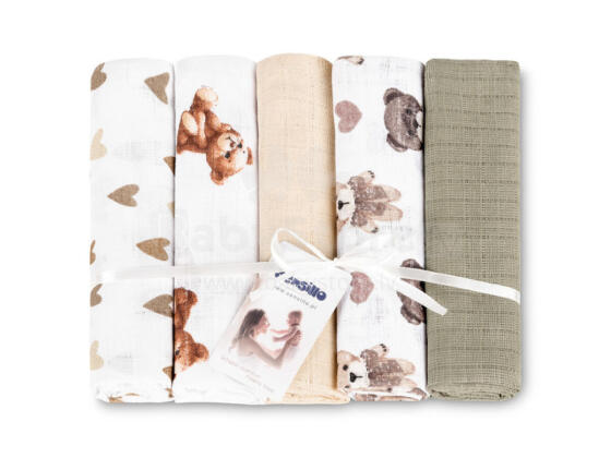 TETRA DIAPER 70X80 5-PACK TEDDY BEIGE