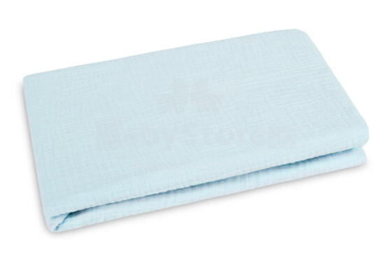 BEDSHEET CRUSHED MUSLIN 120X60 BLUE