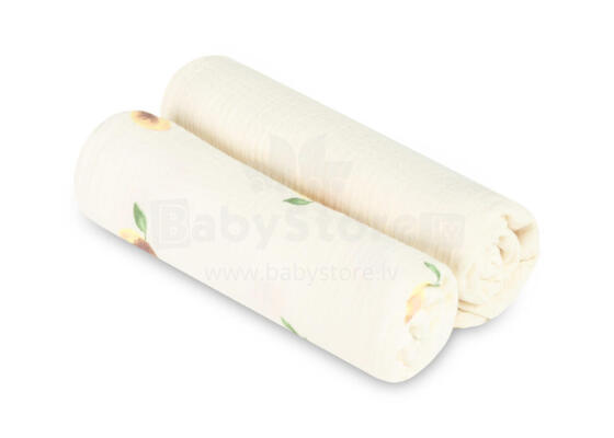 DIAPER CRUSHED MUSLIN 60X75 2-PACK PEACH CREAM