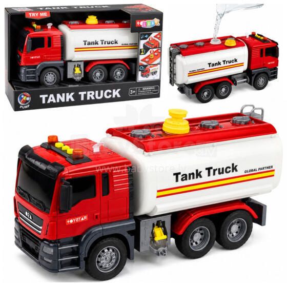 Truck Tanker Water System Hose Water Pouring Lights Sounds Red