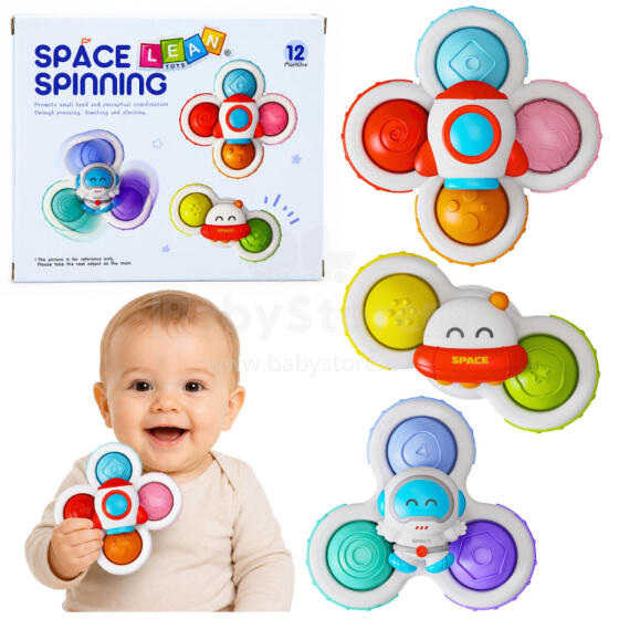 Toys for Toddlers Sensory Spinners With Suction Cup Pop-It Colorful 3 pcs.