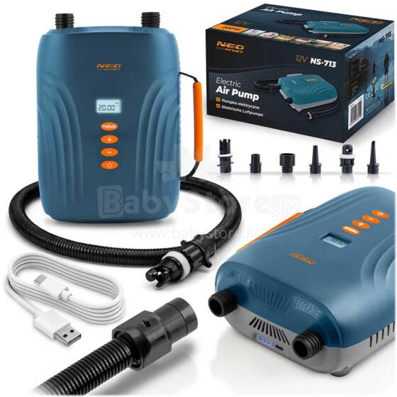Electric pump for inflatable SUP mattress + 6 adapters 12V Neo-Sport NS-713