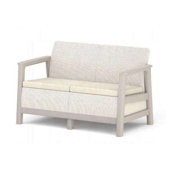 Dārza dīvāns divvietīgs Scandi Linea 2 Seater Sofa oļu pelēks/gaiši bēšs