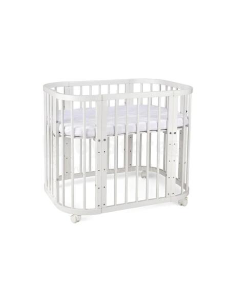 Waldin  Bed Crib  5 in 1 Art.297545 White Многофункциональная деревянная кроватка-трансформер 5 в 1 с матрасом