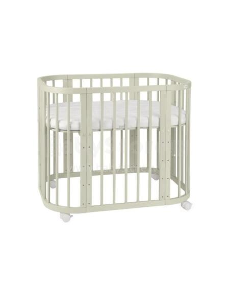 Waldin  Bed Crib  5 in 1 Art.297546 Olive Многофункциональная деревянная кроватка-трансформер 5 в 1 с матрасом