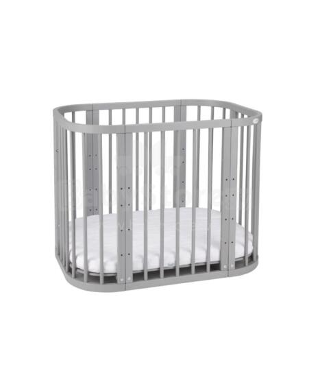 Waldin  Bed Crib  5 in 1 Art.297547 Vintage Koka  daudzfunkcionāla gulta 5 vienā ar matraci