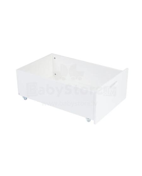 Waldin  Drawer 7 in 1 Collection Art.297555 White The storage drawer is compatible with both the classic 7-in-1 crib and the oval 7-in-1 crib.