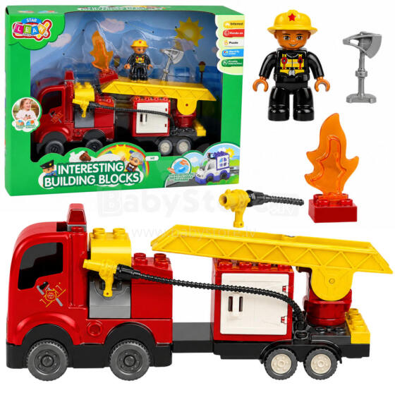 Fire Department Motorized Fire Truck Firefighter Figure Building Blocks Set