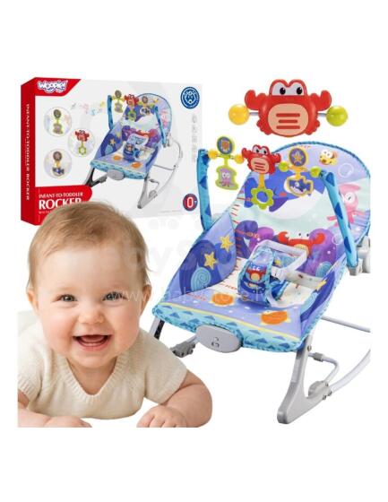 WOOPIE BABY Šūpuļkrēsls 2in1 Interaktīvs Krabis Vibrācijas Melodijas