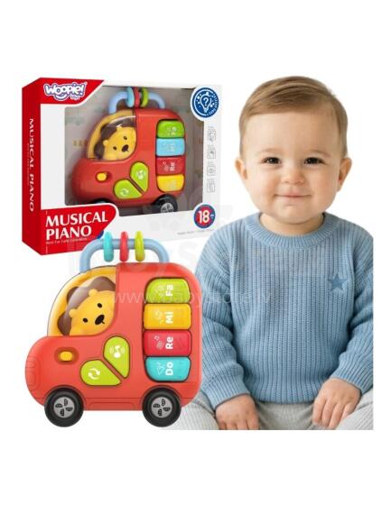 WOOPIE BABY Интерактивный пианино автобус Львиные музыкальные органы Звуки Огни 18м