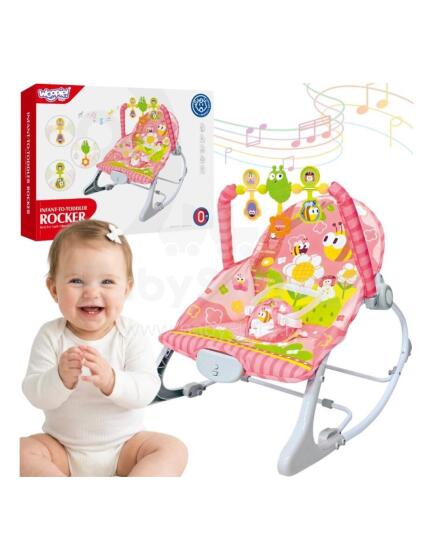 WOOPIE BABY Rocker with Vibrations and Toy Bar Pink