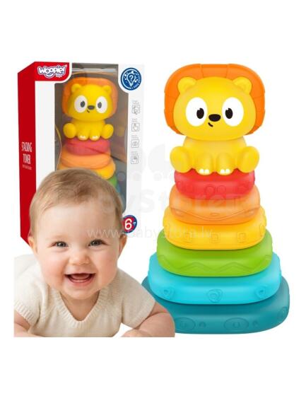 WOOPIE BABY Sensory Pyramid Tower Puzzle Lauva 6m+