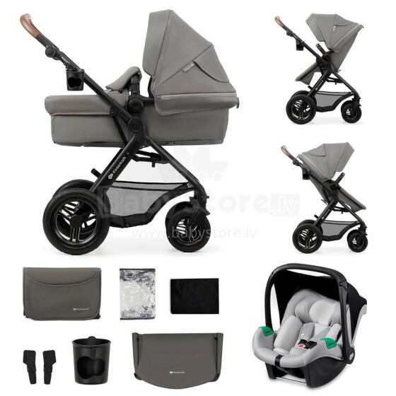 Kinderkraft Moov2 Air 4 in1 Art.297981 Light Grey 3-in-1 baby stroller with base Isofix