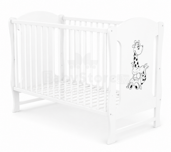 Elf Bed Zephyr Art.298040 White Bērnu koka gulta 120x60cm