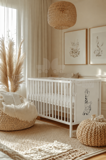Elf Bed Bloom Art.298070 White Wooden baby crib 120x60 cm