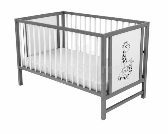 Elf Bed Bloom Art.298071 White/Grey Wooden baby crib 120x60 cm