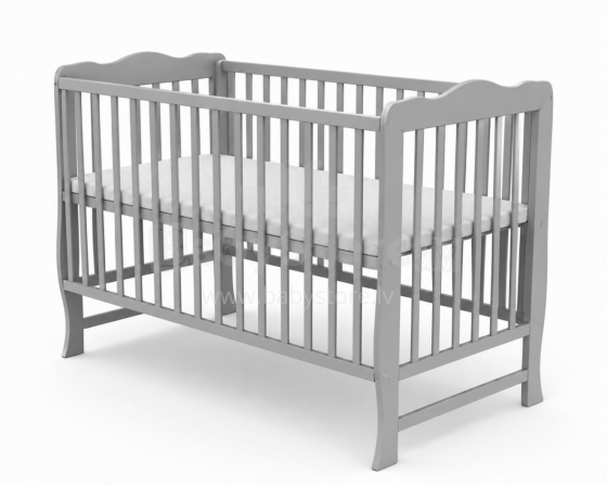 Elf Bed Juniper Art.298075 Grey Wooden baby crib 120x60 cm