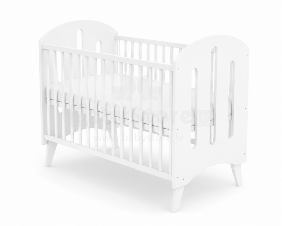 Elf Bed Leaf Art.298078 White Wooden baby crib 120x60 cm