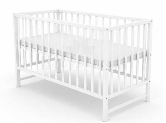 Elf Bed Сlassic  Art.298081 White Wooden baby crib 120x60 cm