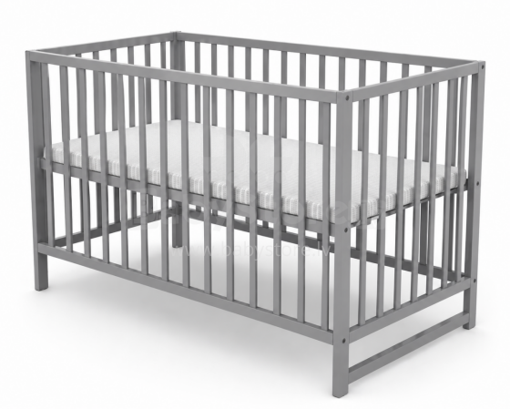 Elf Bed Сlassic  Art.298082 Grey Wooden baby crib 120x60 cm