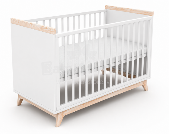 Elf Bed Vigo Art.298086 White Детская деревянная кроватка 120x60см
