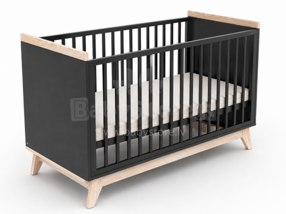 Elf Bed Vigo Art.298087 Black Bērnu koka gulta 120x60cm