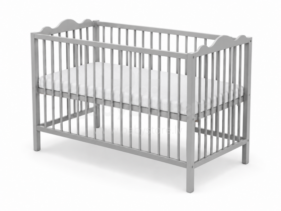Elf Bed Petal Art.298137 Grey   Wooden baby crib 120x60 cm