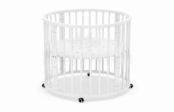 Elf Bed Crib Roundy  Art.298157 White  Apaļa koka gultiņa