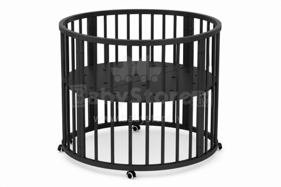 Elf Bed Crib Roundy  Art.298158 Black Stylish round wooden crib