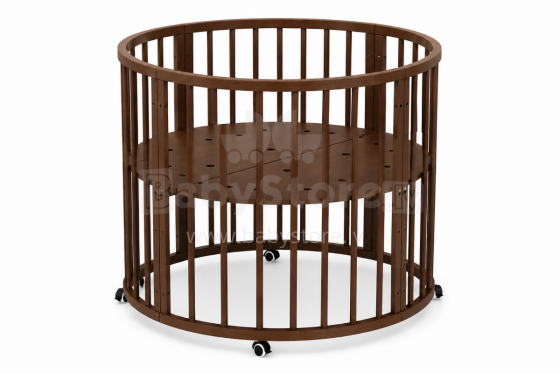 Elf Bed Crib Roundy  Art.298159 Nut Стильная круглая деревянная кроватка