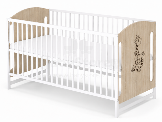 Elf Bed Meadow Art.298166 White/Pine Детская деревянная кроватка  120x60см