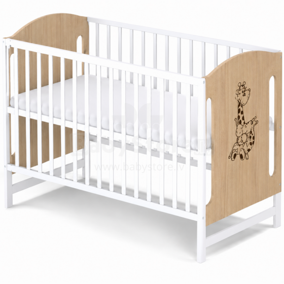 Elf Bed Meadow Art.298167 White/Natural Детская деревянная кроватка  120x60см