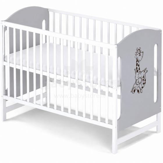 Elf Bed Meadow Art.298168 White/Grey  Wooden baby crib  (120x60 cm)