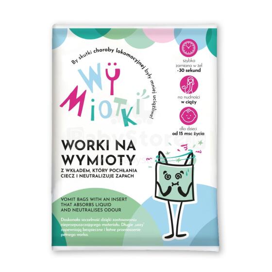Vomit Bags with Absorbent Pad – 6 pcs., Wymiotki