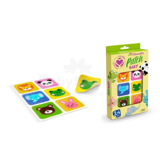 Bebe Basic Baby Patch Citronella Art.298202 Набор из 24 пластырей от комаров с цитронеллой для малышей (в мультяшном стиле)