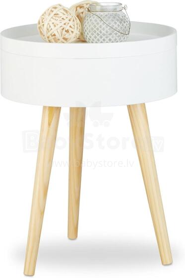 ModernHome Round Side Table Art.298327 Round coffee table with storage and bedside table