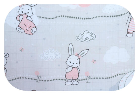 Diaper - 26933 - TETRA PRINT - EGA - LUX -  BUNNY with BALLOONS - PINK - size 70x80 cm
