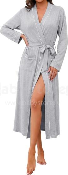 Italian Fashion Women Bathrobe Long Sleeve Art.298398 Grey Maternity robe