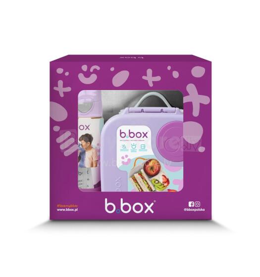 Set Mini Lunchbox + 450 ml Tritan Water Bottle with Straw, Sugar Plum, b.box