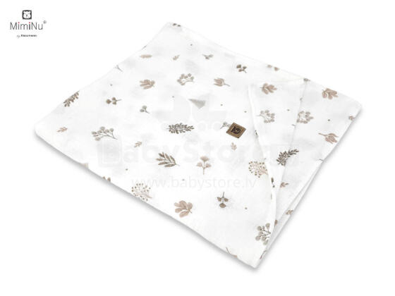KIECZMERSKI Blanket 75x100 cm MUSLIN 100% cotton leaves
