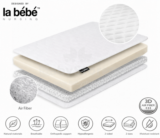 La Bebe™ матрас из дышающего полиуретанового поролона La Bebe™ DREAM для кровати 120×80, 80×52 см