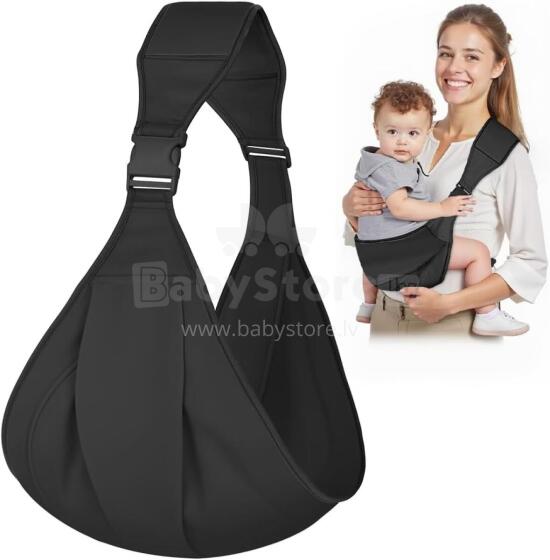 Aoowu Baby Carrier Art.299211 Black Ķengursoma - aktīviem vecākiem gariem pārgājieniem no 4 līdz 20 kg