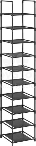 Metal Shoe Storage Art.299215 Black Обувная полка,  металлический шкаф с полками 33 x 33 x 173 cм