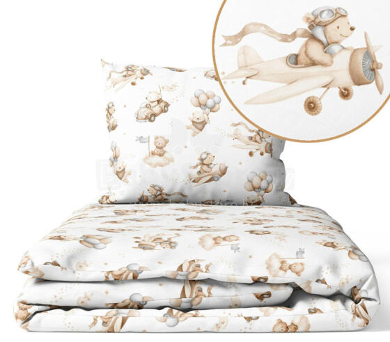 Cover set - 2 pcs - 120x90, 40x60  - FLYING TEDDY BEAR