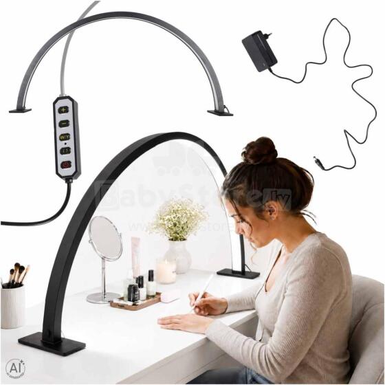 Ikonka Art.KX2643_1 Lampa kosmetyczna LED bezcieniowa biurkowa do manicure paznokci łuk czarna