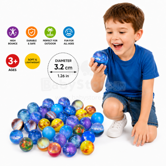 Kidsworld Bouncy Rubber Soccer Ball Art.299913 Каучиковый мяч-прыгун – 3.2 см