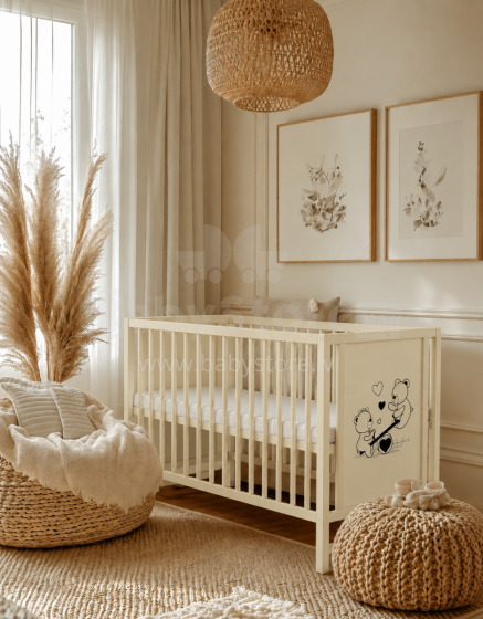 Elf Bed Bloom Art.300022 Bear Taupe Bērnu koka gulta 120x60cm