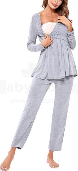 Litherday Nursing Pyjamas Art.32699 Light Grey pidžama grūtniecēm / barošanai