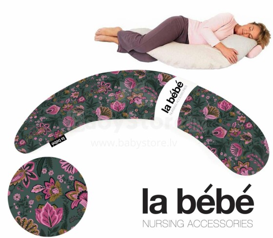 La Bebe™ Moon Maternity Pillow Art.33150 Garden Большая подушка для беременных с наполнителем из синтепона (синтепух,особенно мягкий и тихий ),195 cм